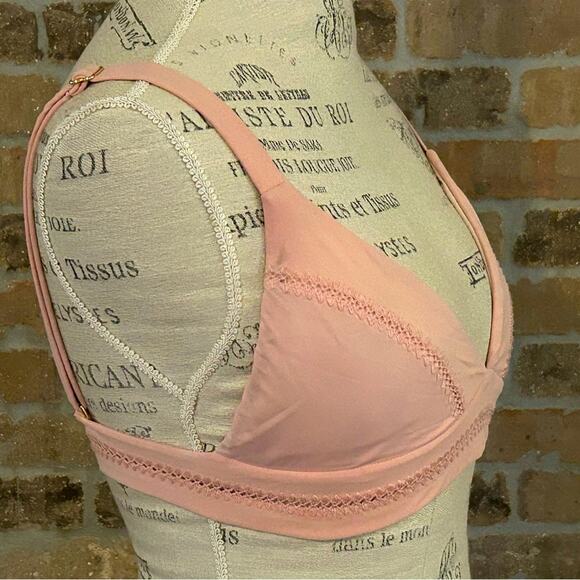 Pilyq pink stitched Ellie banded triangle bikini top sz large - Picture 4 of 9